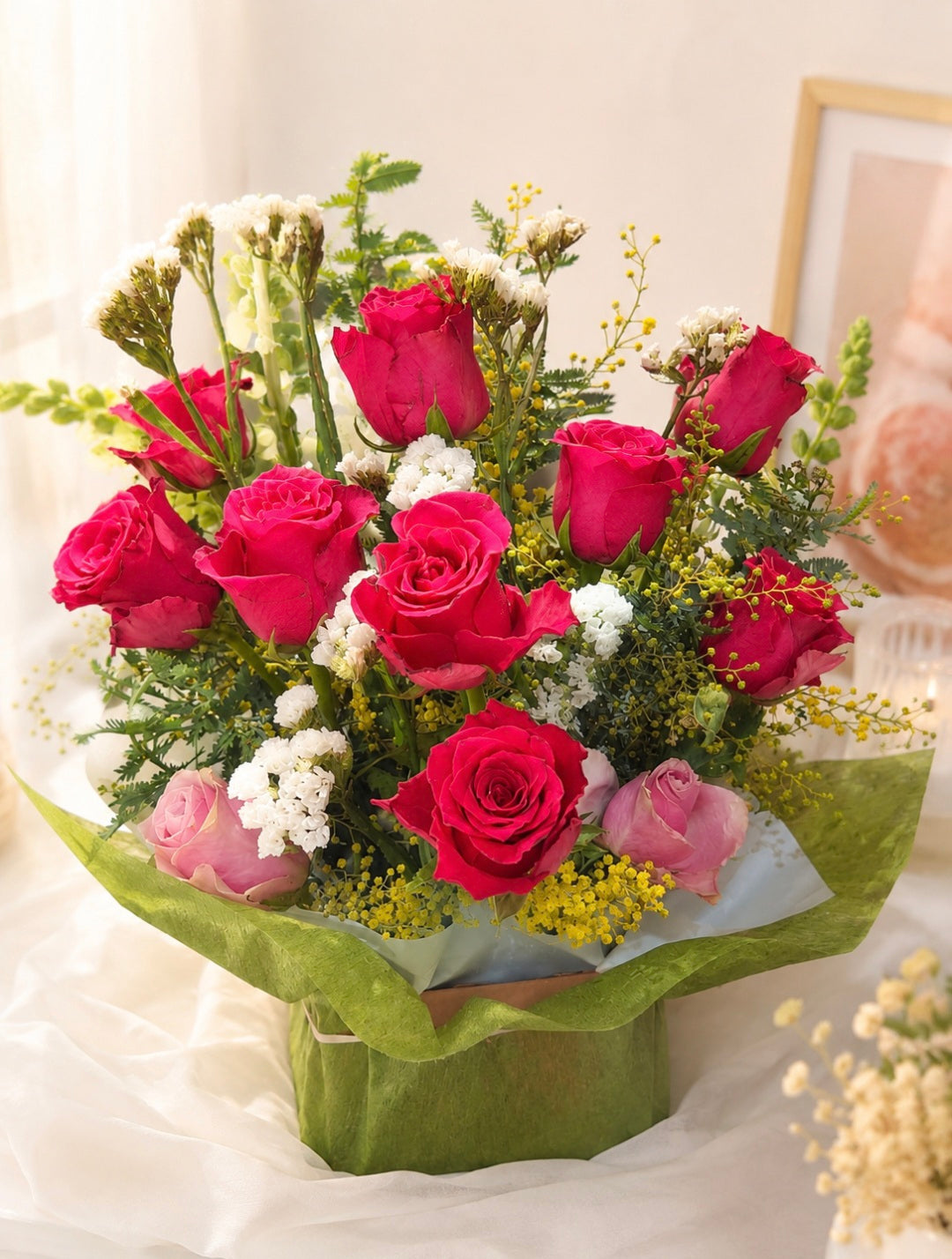 Hot pink Roses arrangement